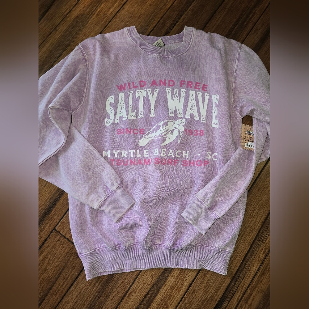 Purple Salty Wave Sweatshirt Womens Medium New